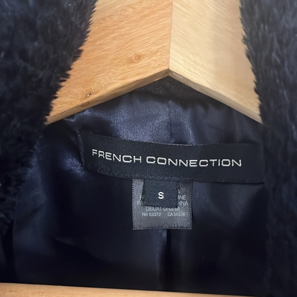 Navy Faux Fur Teddy Coat -pea coat style - Picture 5 of 8